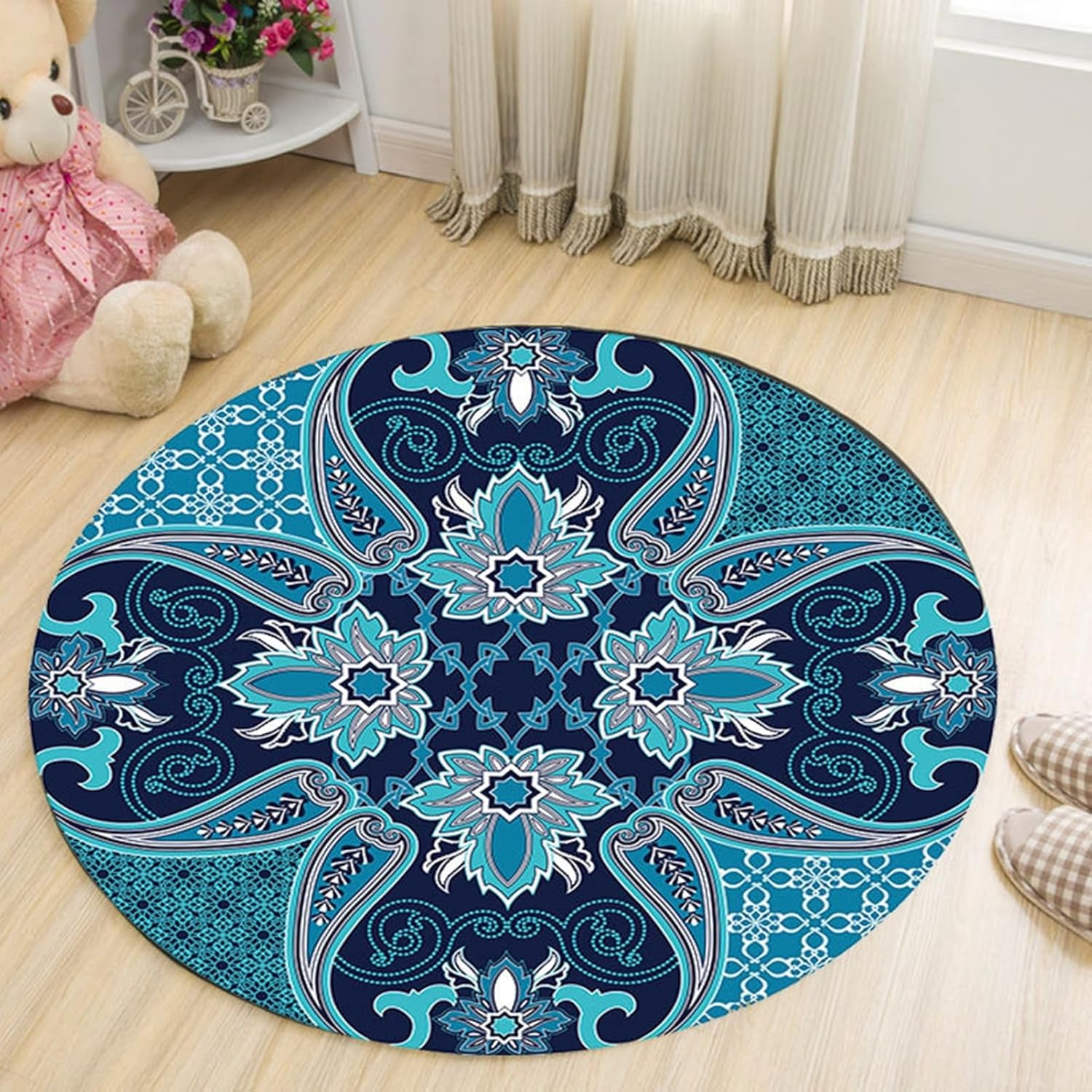 82×47cm トルクメン ボハララグ 手織り絨毯 ラグ イエロー 北欧